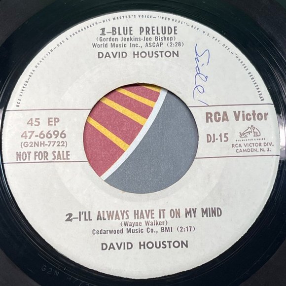 David Houston Blue Prelude / Porter Wagoner Seeing Her Only 45 Country EP Promo - Picture 1 of 4